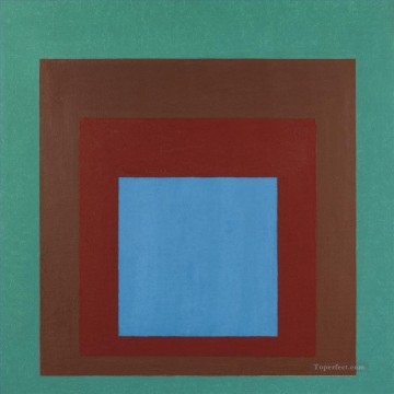  square Painting - STUDY TO HOMAGE TO THE SQUARE PROTECTED BLUE Modern